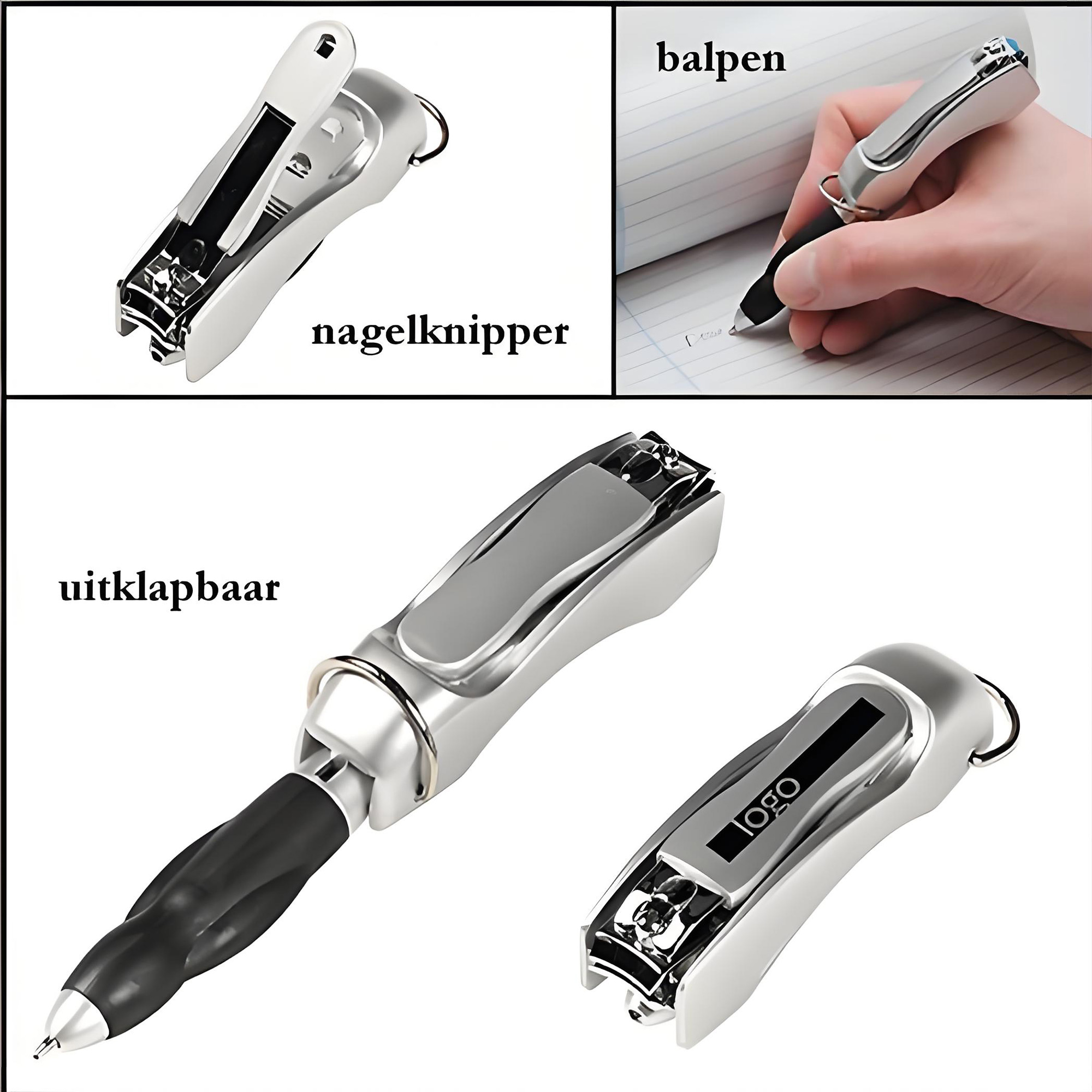Multifunctional Ballpoint Pen With Nail ClippersKeychain 2