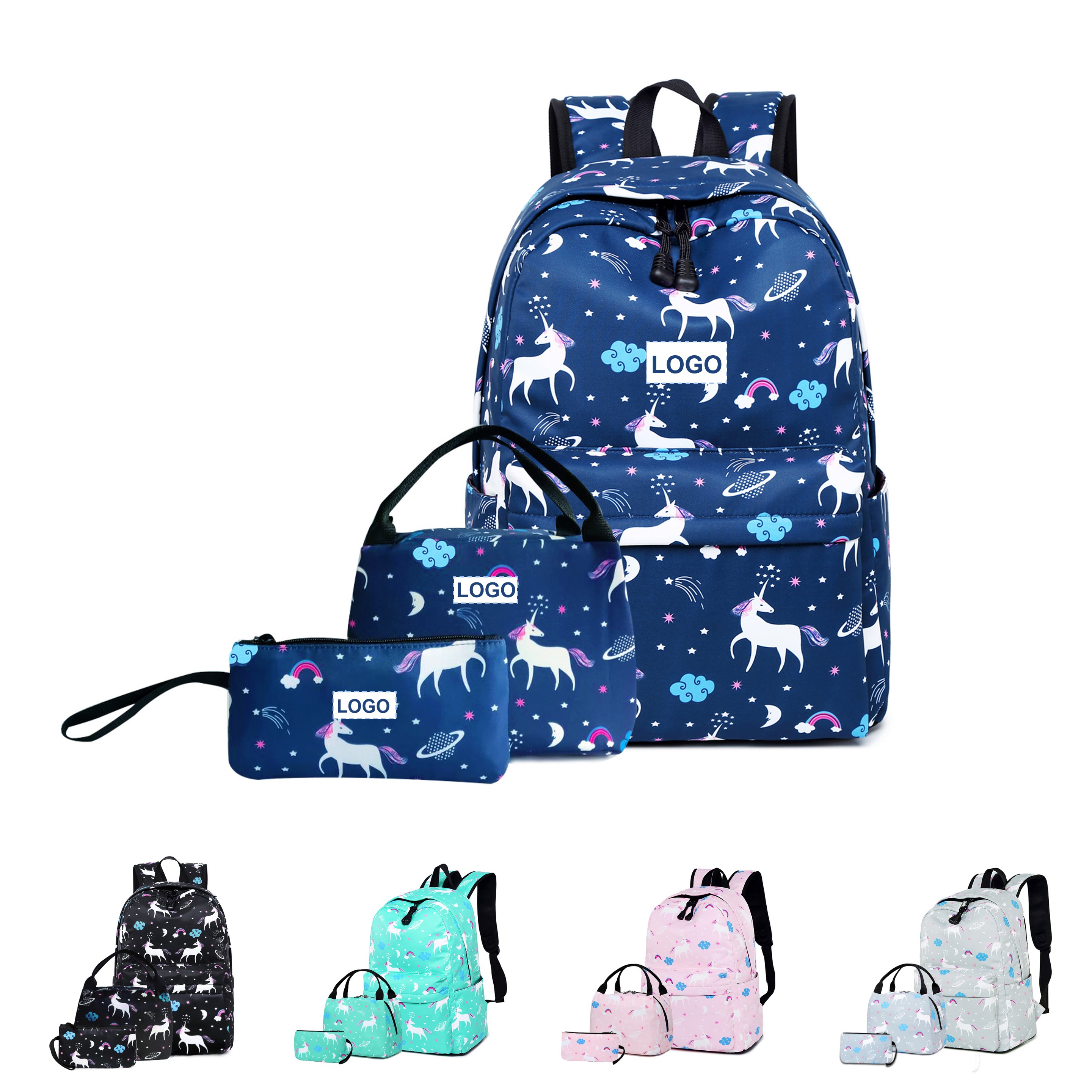 Printed Kids Backpack Lunch Bag & Pencil Bag Set (direct import) 3