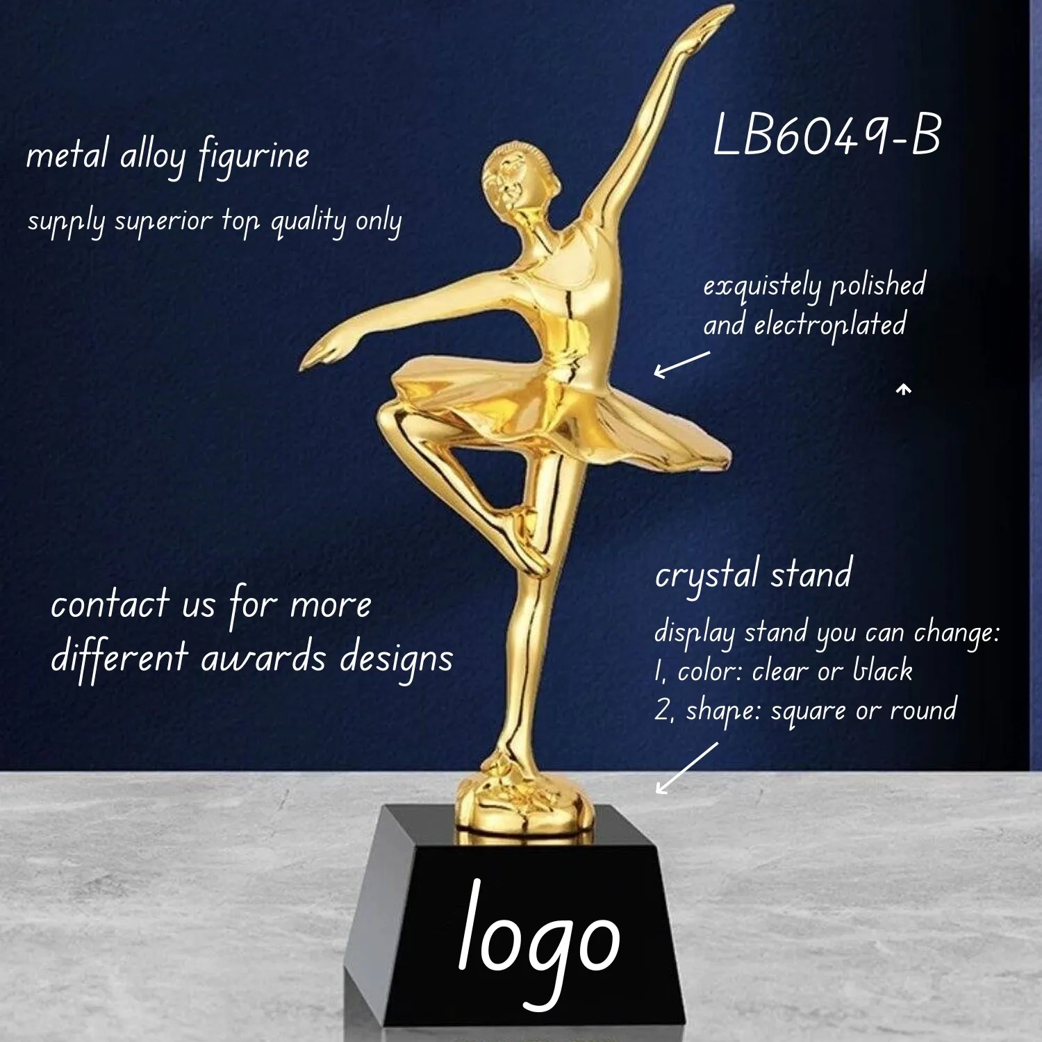 Winner Crystal Dance Trophy Ballet Award for Kids Prom Prize 8