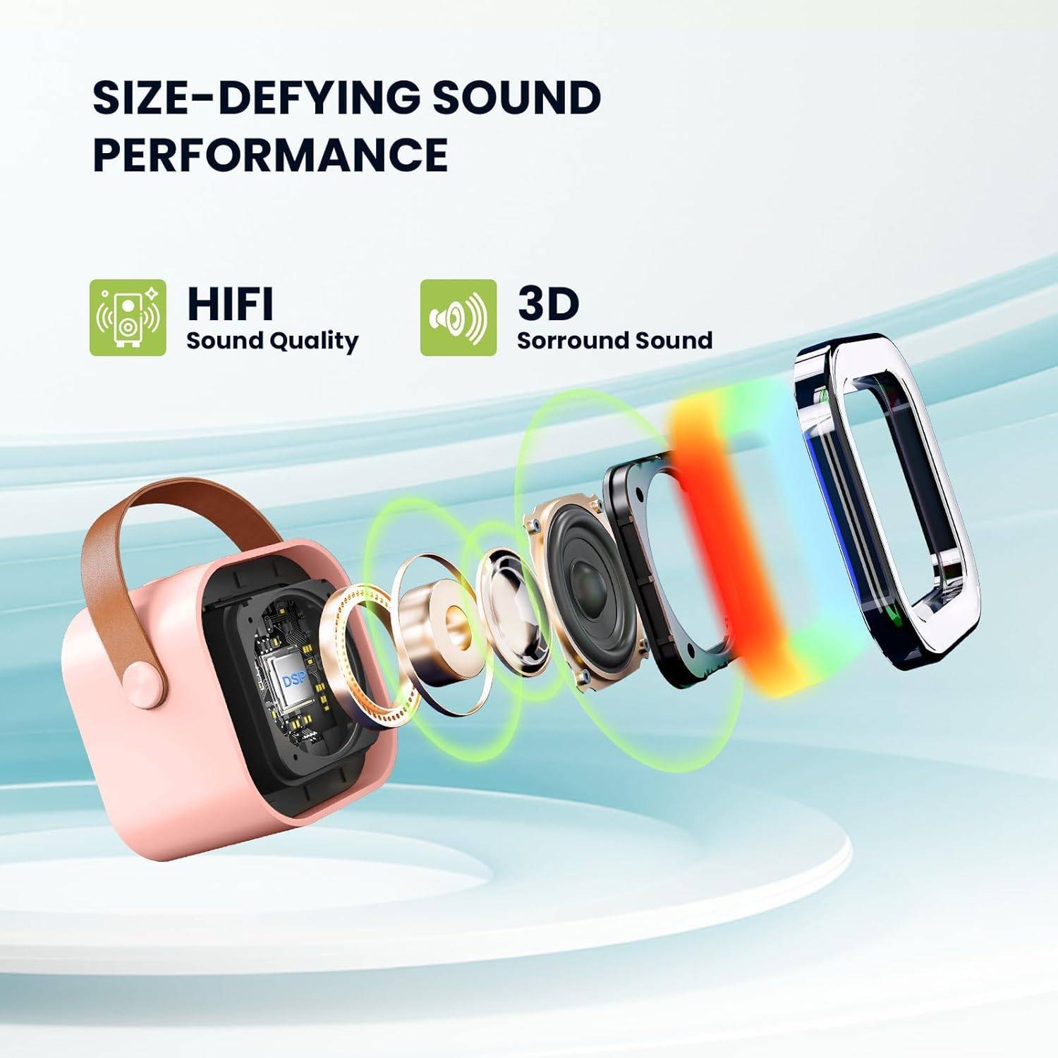 Mini Karaoke Machine For Kids Adults With 2 Microphones 6