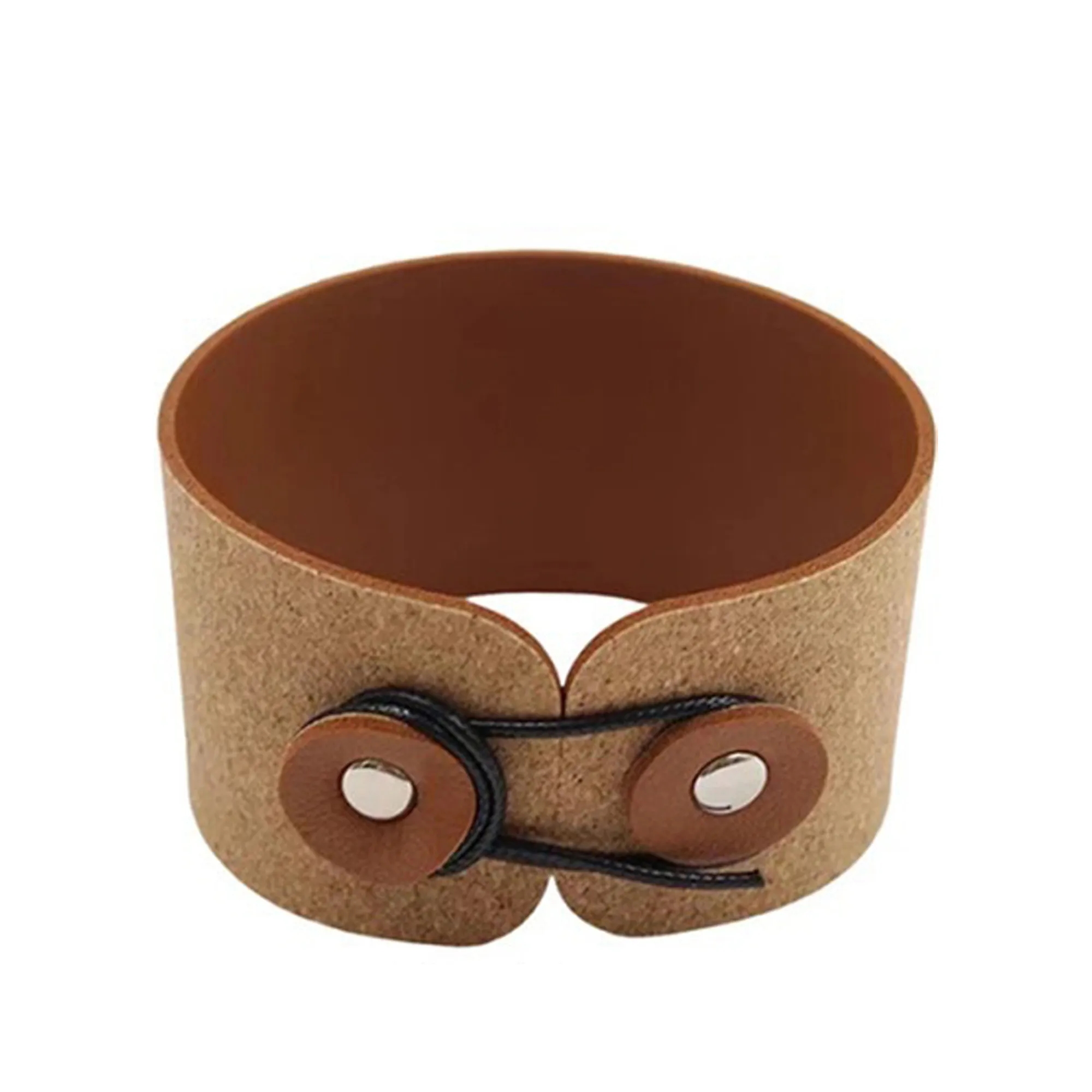 Foldable Natural Color Cork Leather Cup Sleeve 7