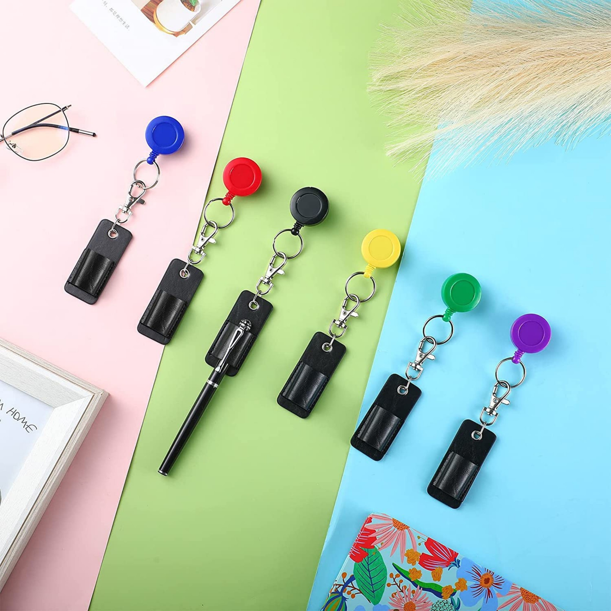 Retractable PU Leather Pen Sleeve 5
