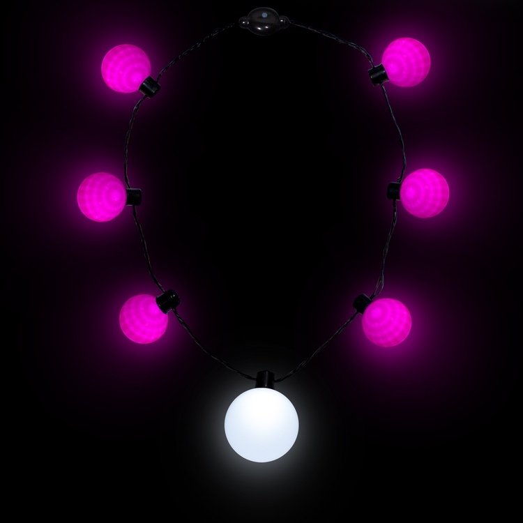 Pink LED Medallion Ball Necklace
