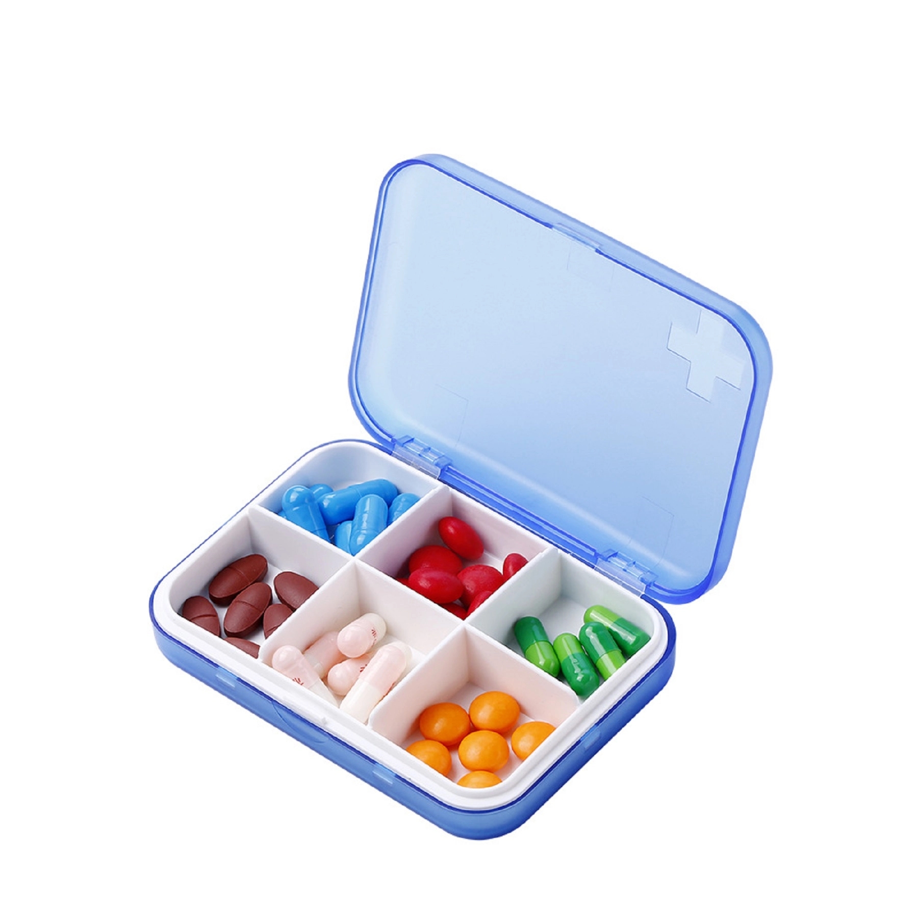 6 Compartments Square Medicine Storage Box 7