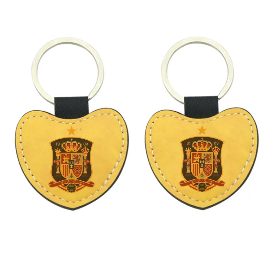 Full-Color Heart Leather Keychain 3