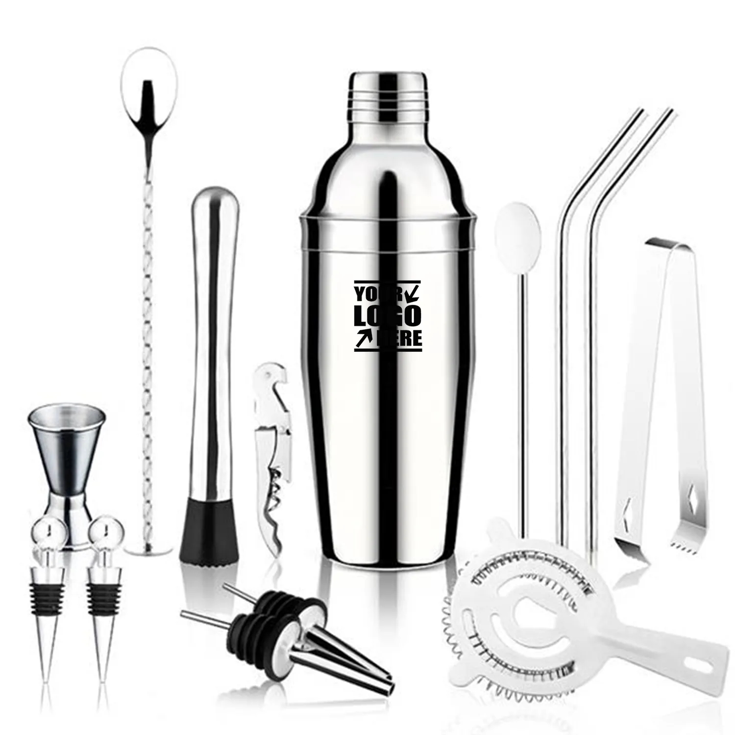 25 Oz Stainless Steel Cocktail Shaker Set 16 Pcs 4