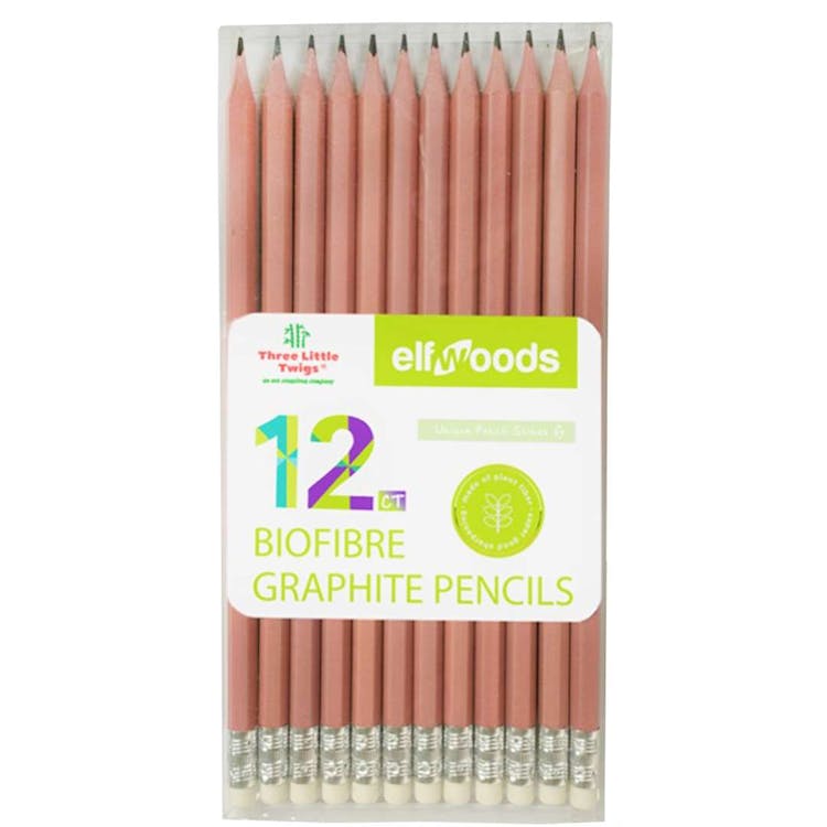 BioFibre Graphite Drawing Pencils Natural Barrel 12ct 1