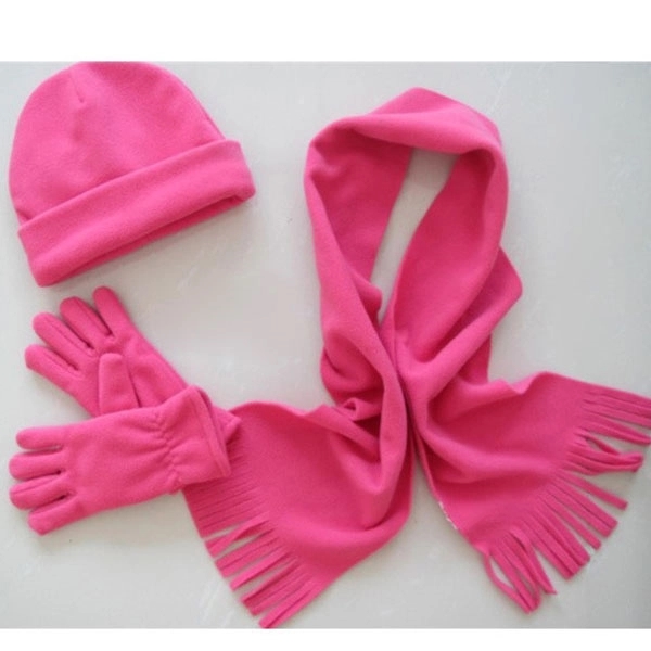 Polar Fleece 3 Piece Hat Scarf Glove Set 2