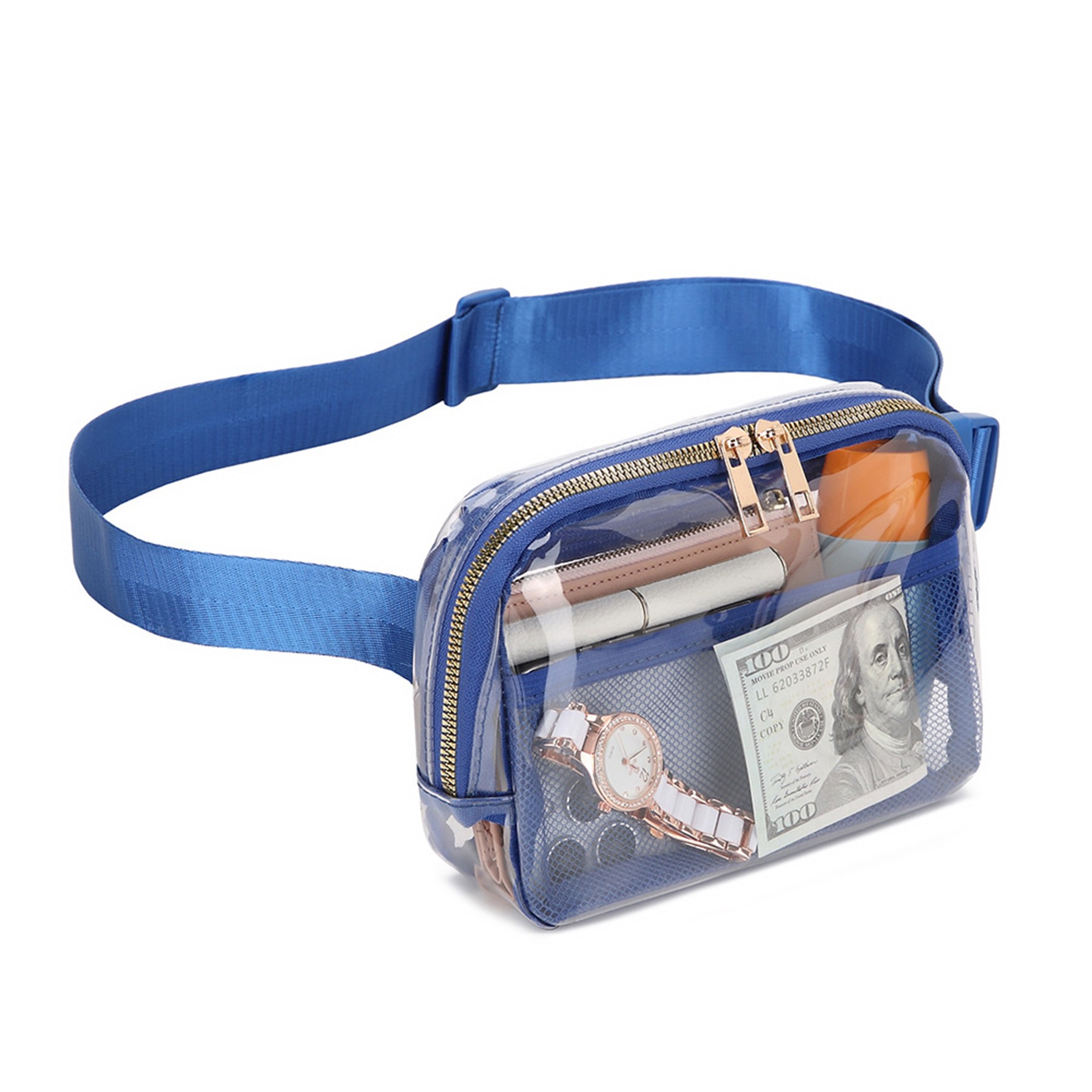 Clear PVC Quilted Purse Stadium Approved Crossbody Bag 10