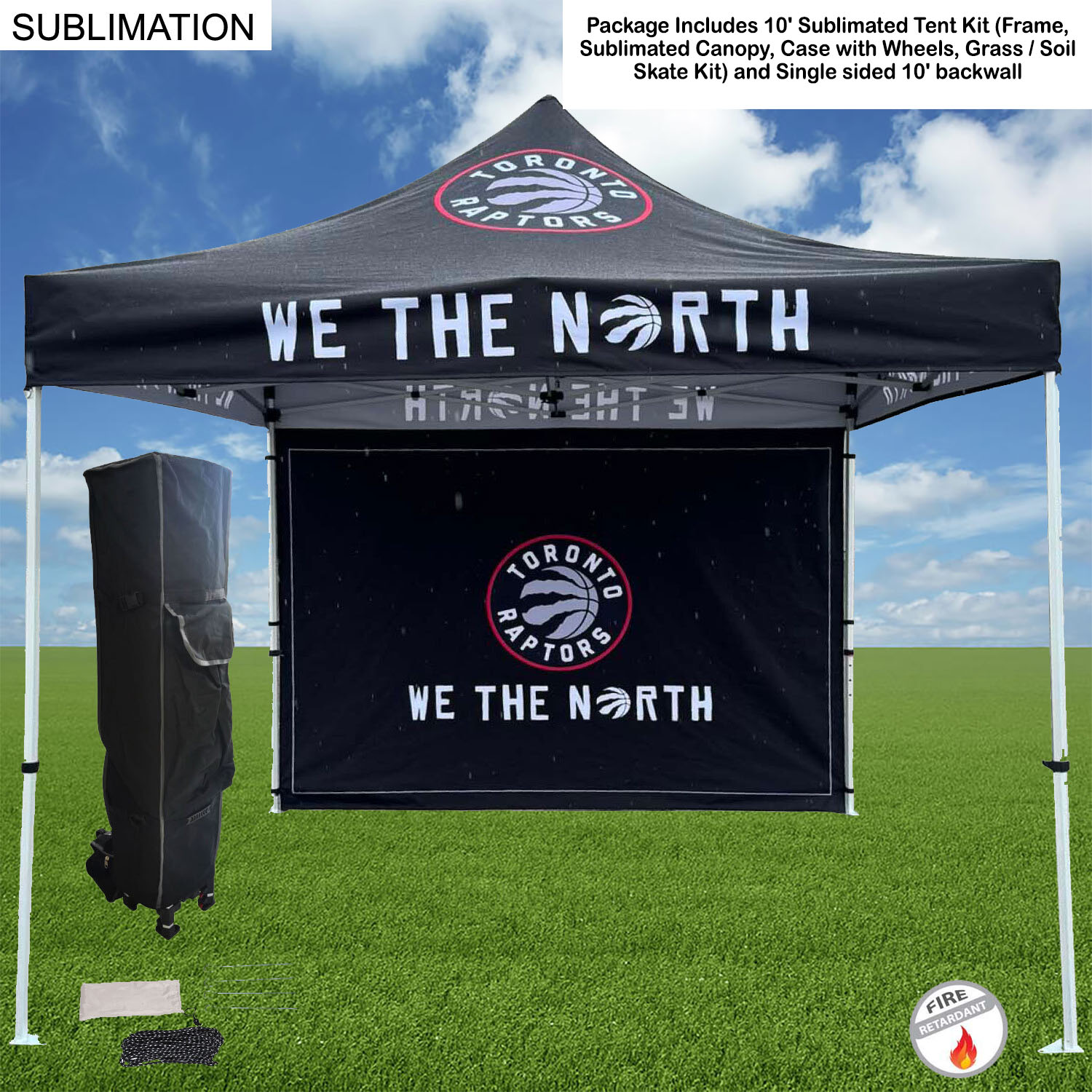 Tent Backwall Package, 10' Sublimated Tent Kit and Full single sided backwall 14