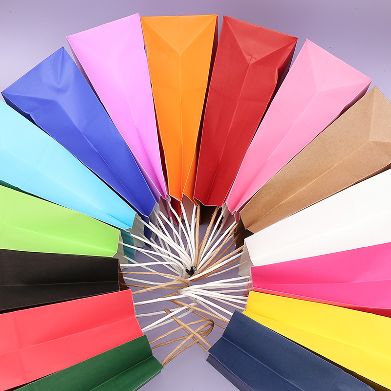 Colorful Kraft Paper Shopping Gift Tote Bag 1