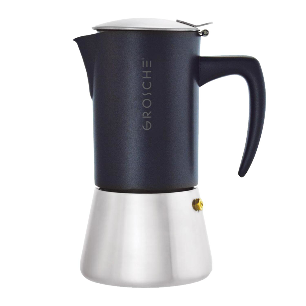 GROSCHE® MILANO Steel 10 Cup Stovetop Moka Pot Espresso Coffee Maker