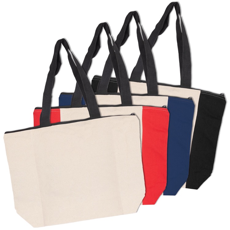 Calico Zip Shopper, custom tote bag with logo imprint 3