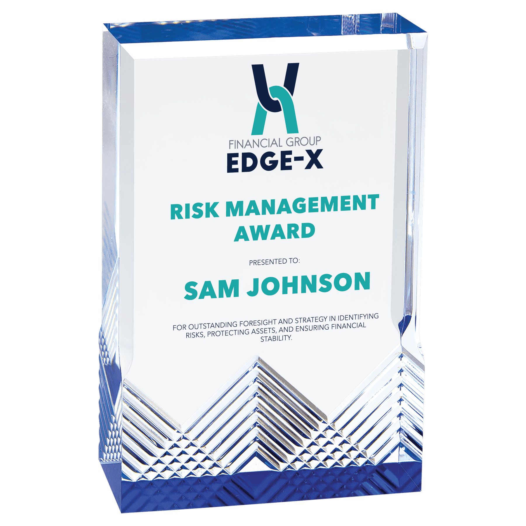 3" x 5" Blue Apex Mirage Acrylic