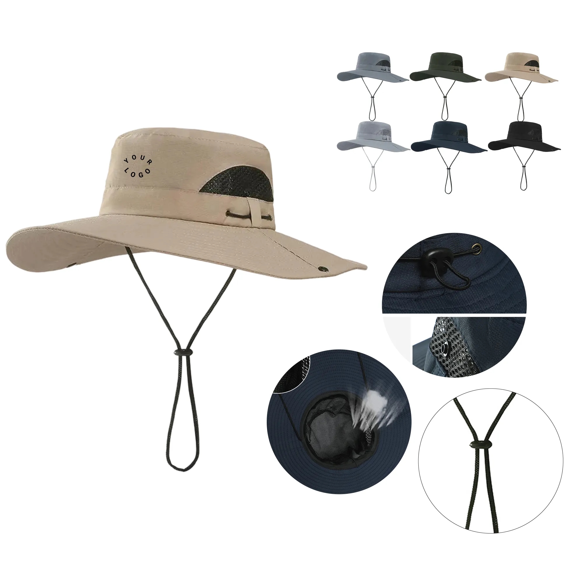 Embroidered UV-Protective Men's Bucket Hat 1