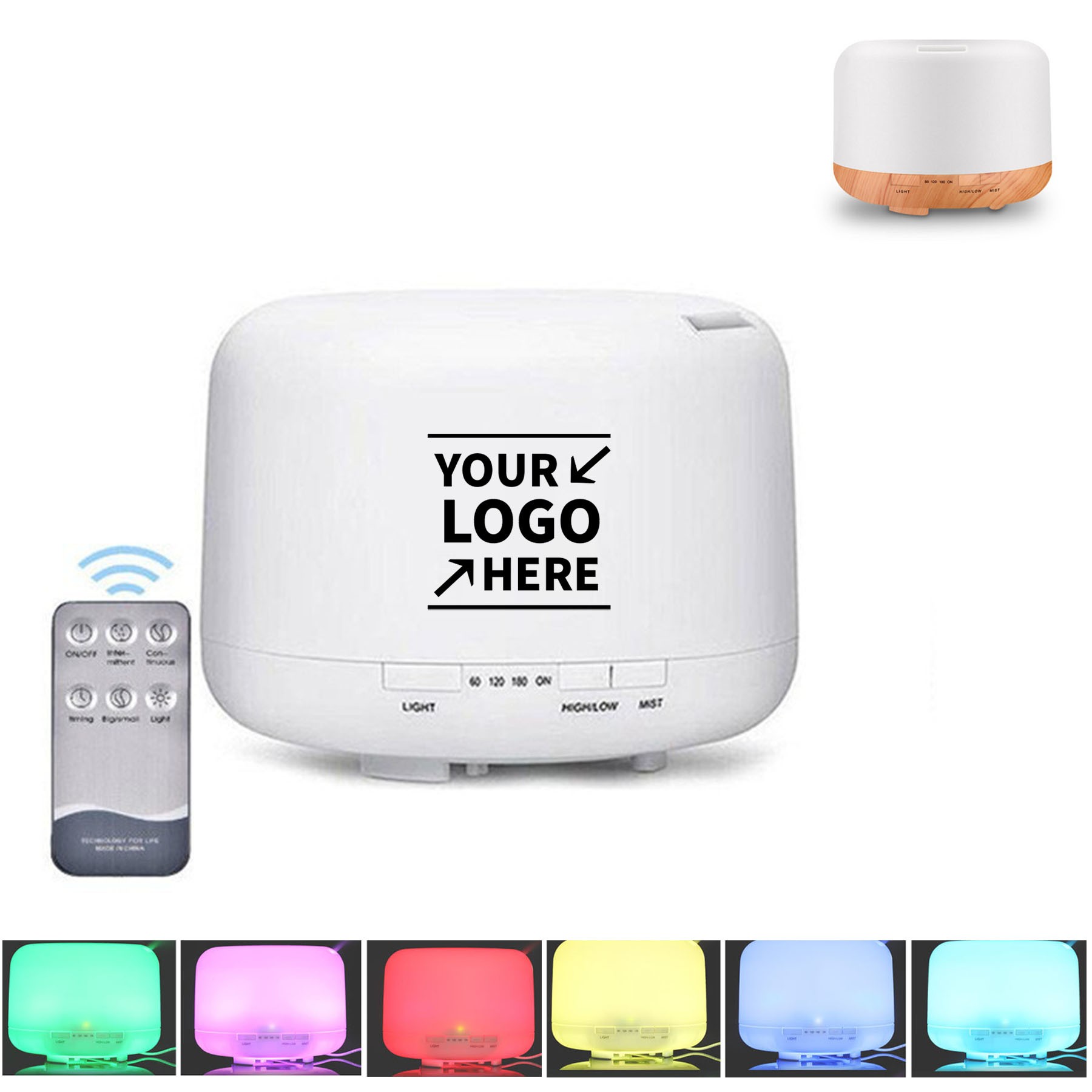 17Oz USB Wireless Diffuser Humidifier With Colored Light
