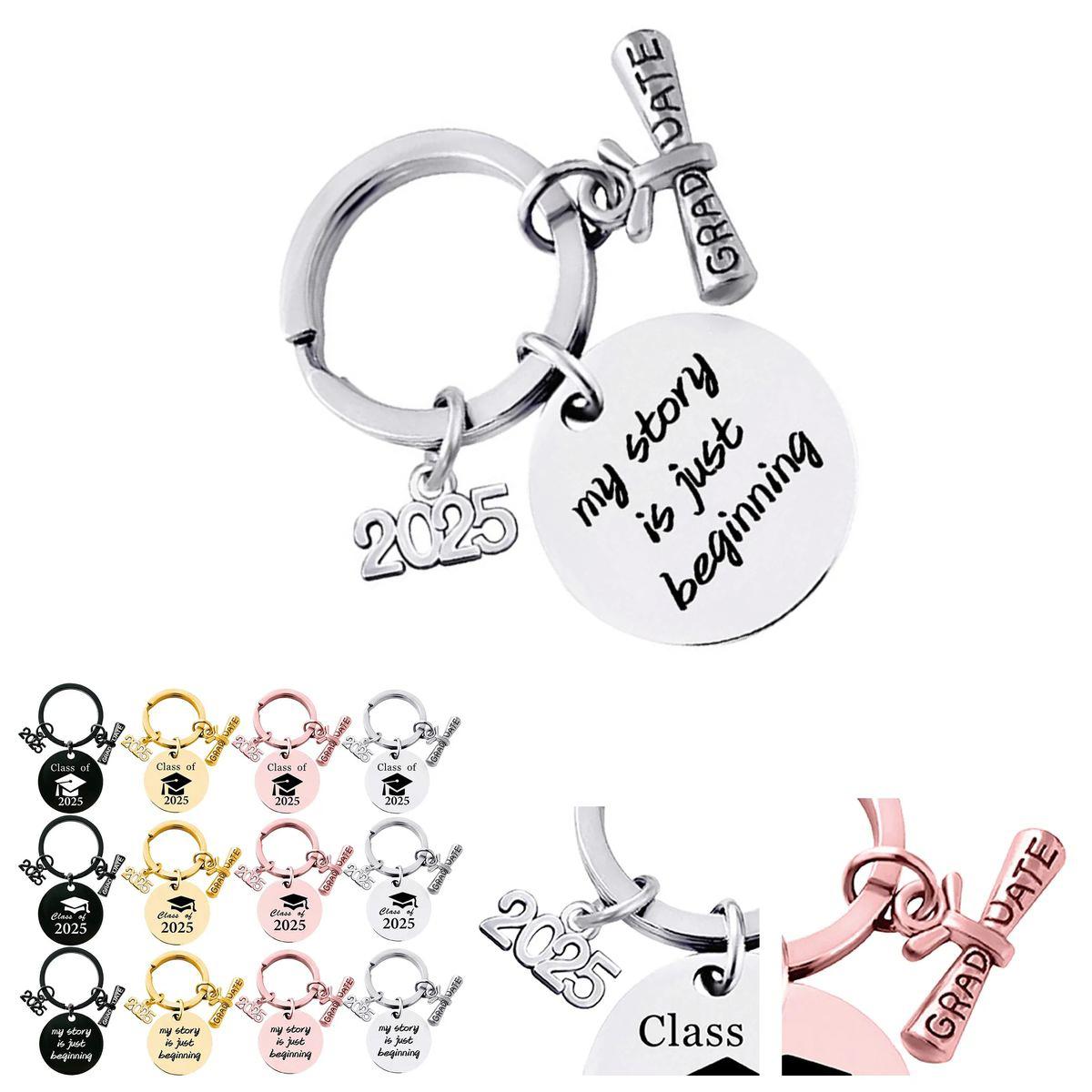 Stainless Polished Graduation Ceremony Keychain 5