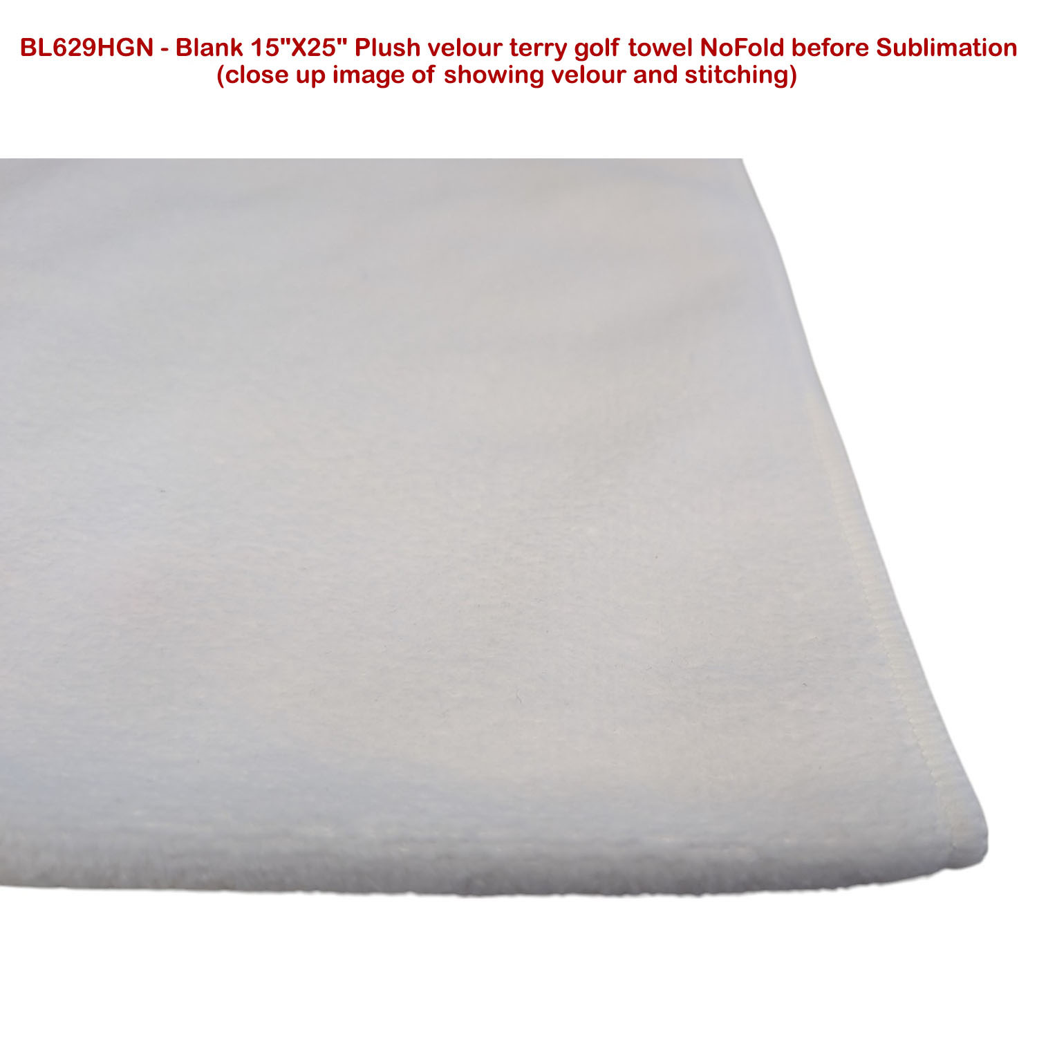 24 Hr Express Ship - Colored Velour Terry Cotton Blend Golf Towel, Finished size 15x25 3