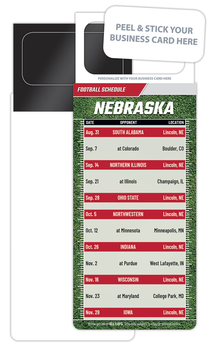 Pro Football Schedule Magnet - Peel and Stick Business Card (3.5x9)