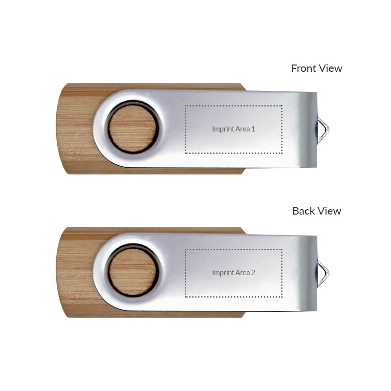 Wooden Swivel USB Flash Drive with Metal Band 6
