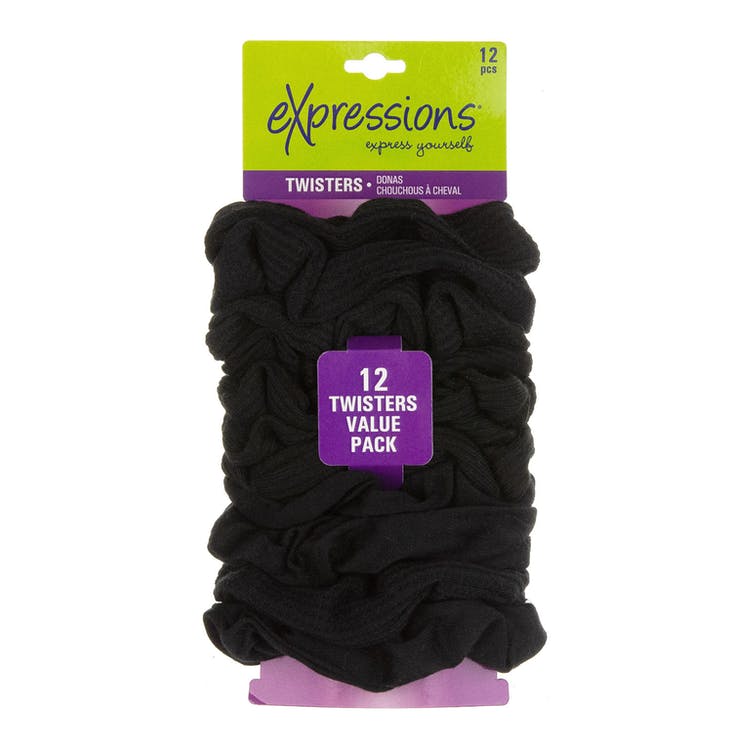Terry Hair Twisters - Black 12 Pack 2