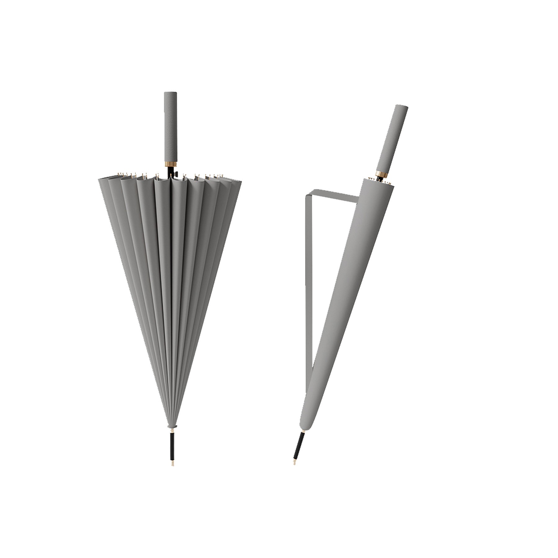24 Bone Long Handle Straight Umbrella 5