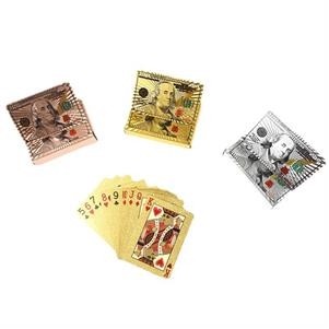 PET 24K Gold Metal Poker Playing Card with Wooden Box 7