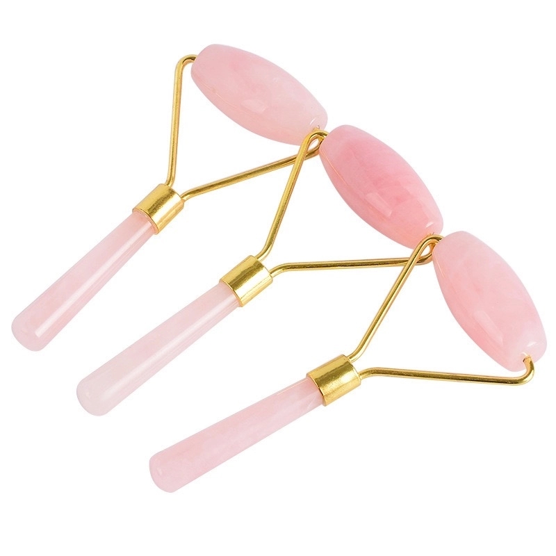 Face Roller, Facial Massage , Natural Rose Quartz Mass 1