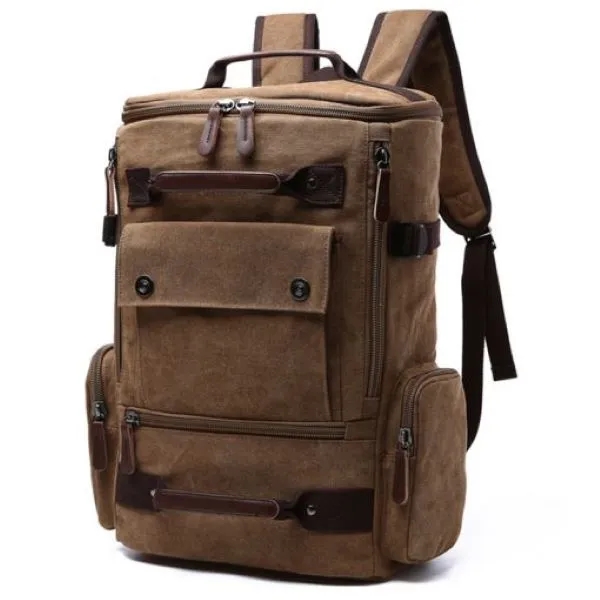 15 Inch Canvas Laptop Backpack for Men-School Travel 2