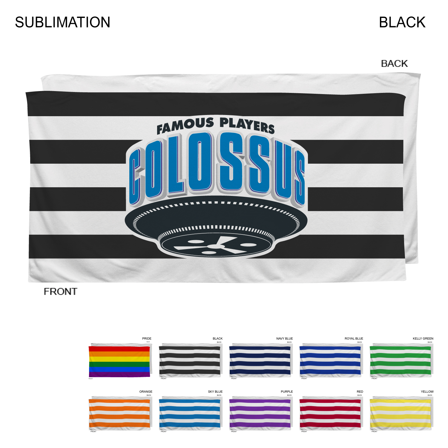 Cabana Stripe Sublimated, Heavier Weight, Plush Velour Terry Cotton Blend Beach Towel, 30x60 18