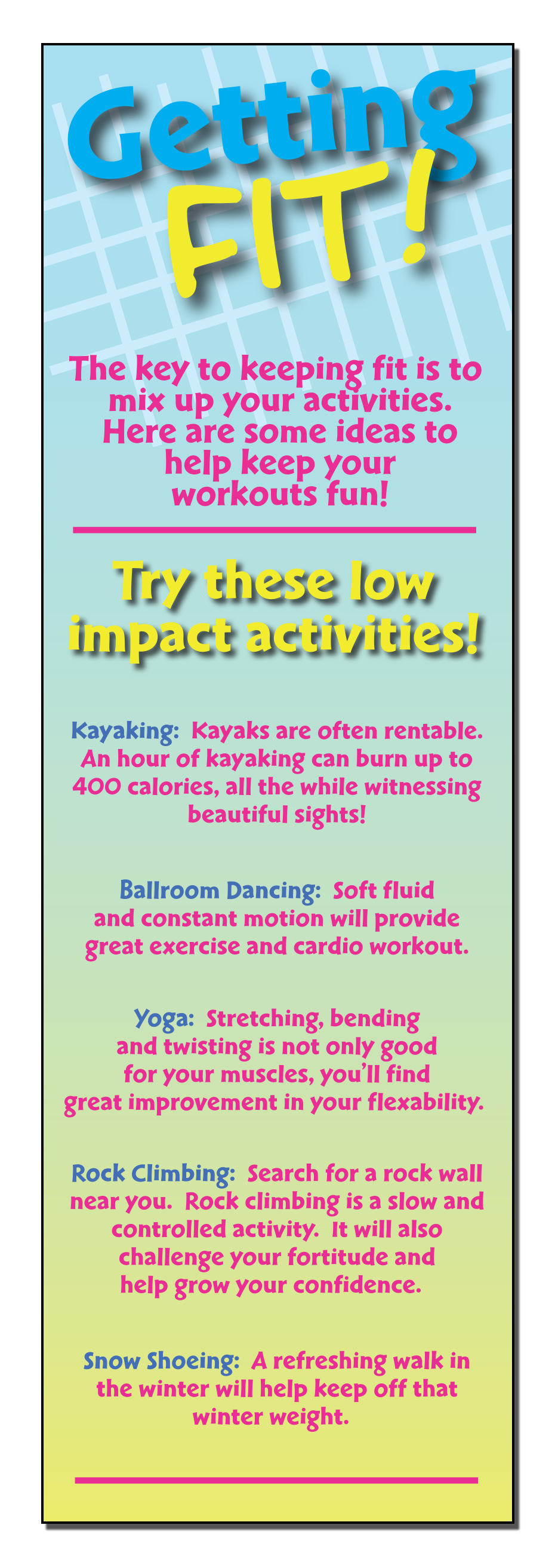 BOOKMARK - Getting Fit Bookmark 1