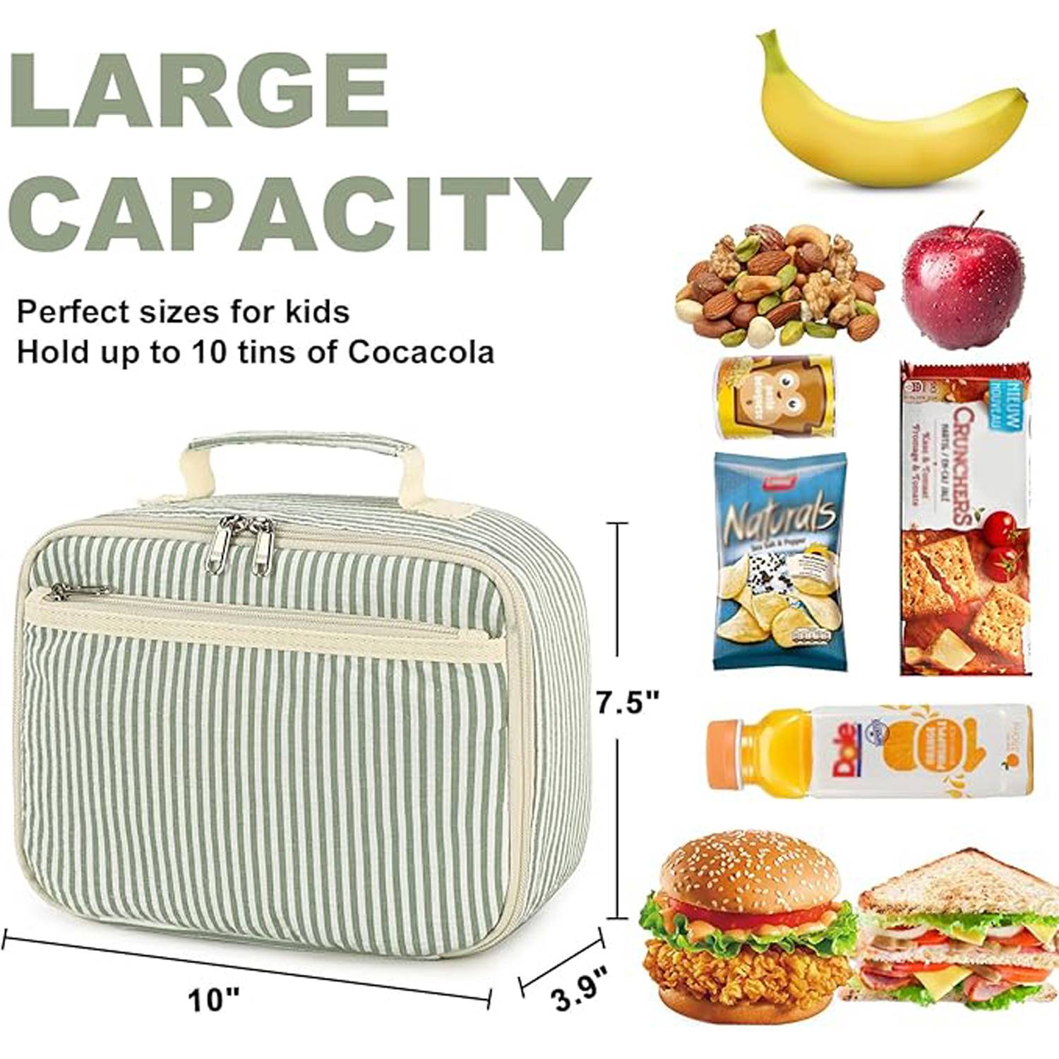 4.5L Oxford Insulated Cooler Lunch Tote Bag w/ Compartment 5