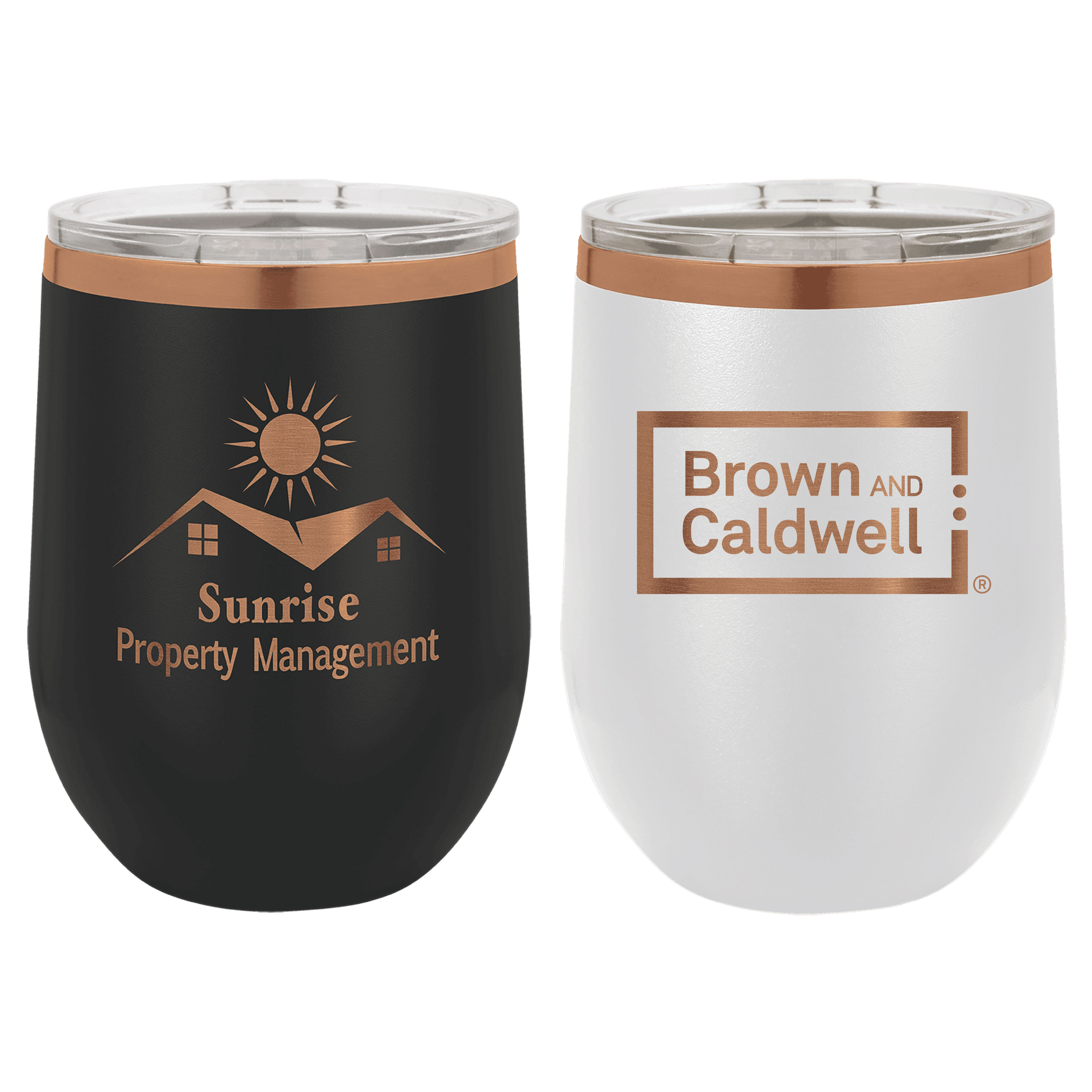 Polar Camel 12 Oz. ION-Plated Rose Gold Stemless Wine Tumbler 3
