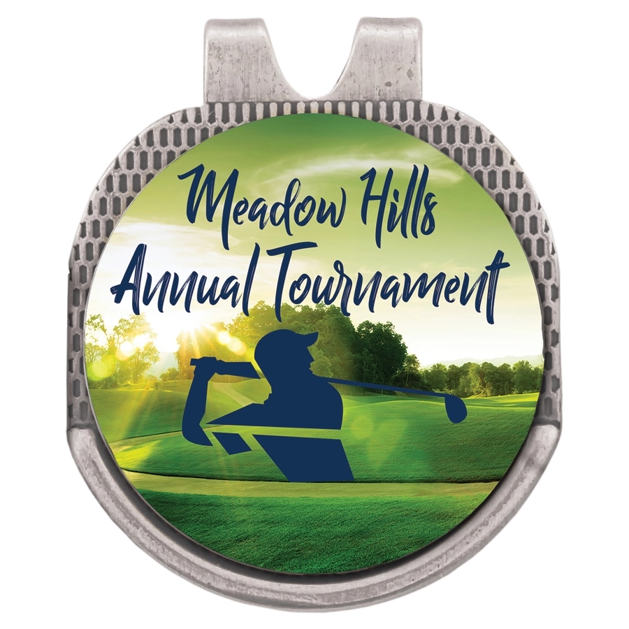 Antique Gold Hat Clip w/Golf Ball Marker 2