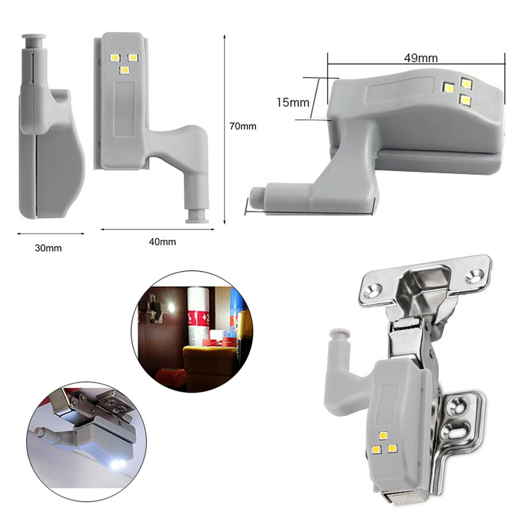 Inner Hinge Under Cabinet Sensor LED Lights 2
