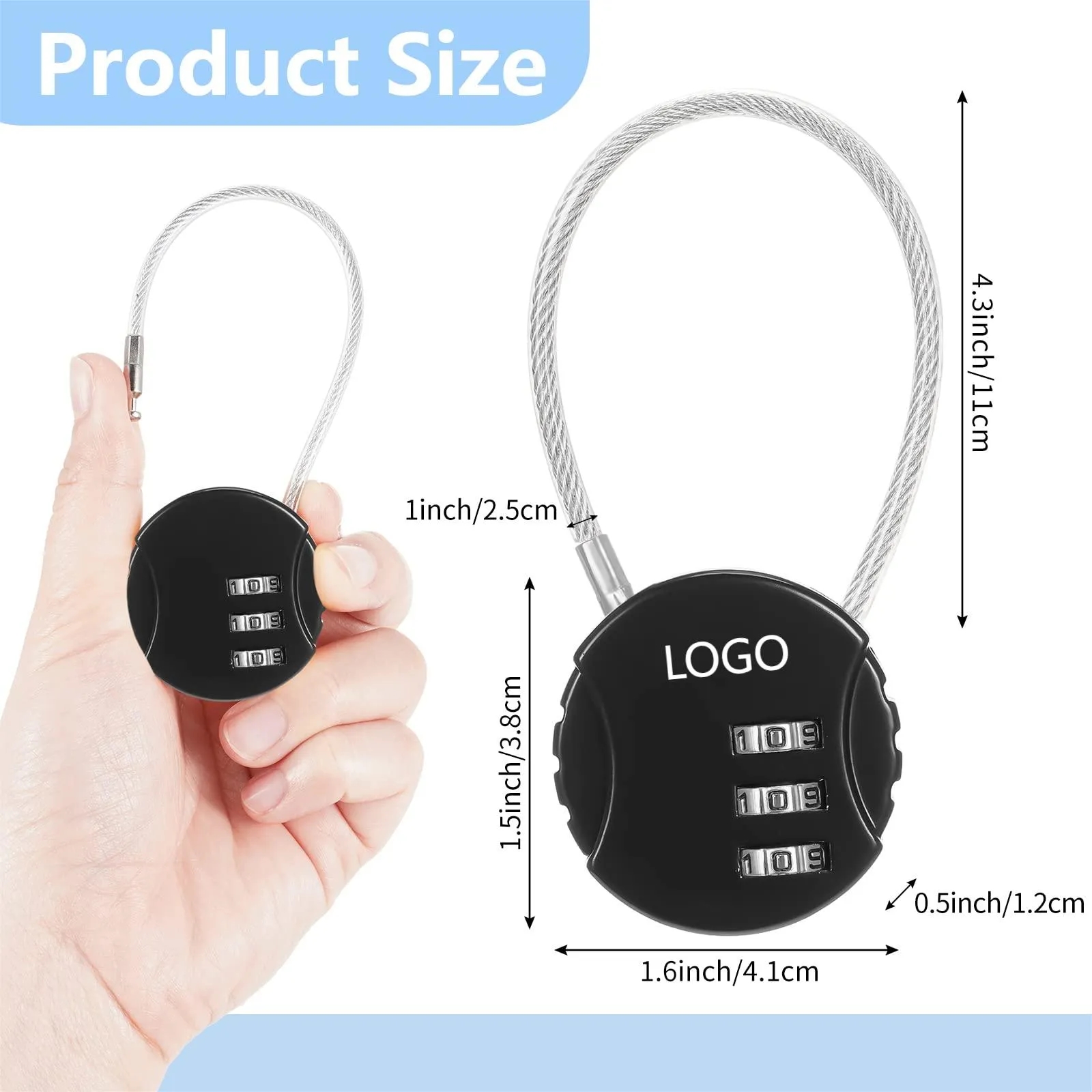 Portable Resettable Bag Luggage Gate Lock 4