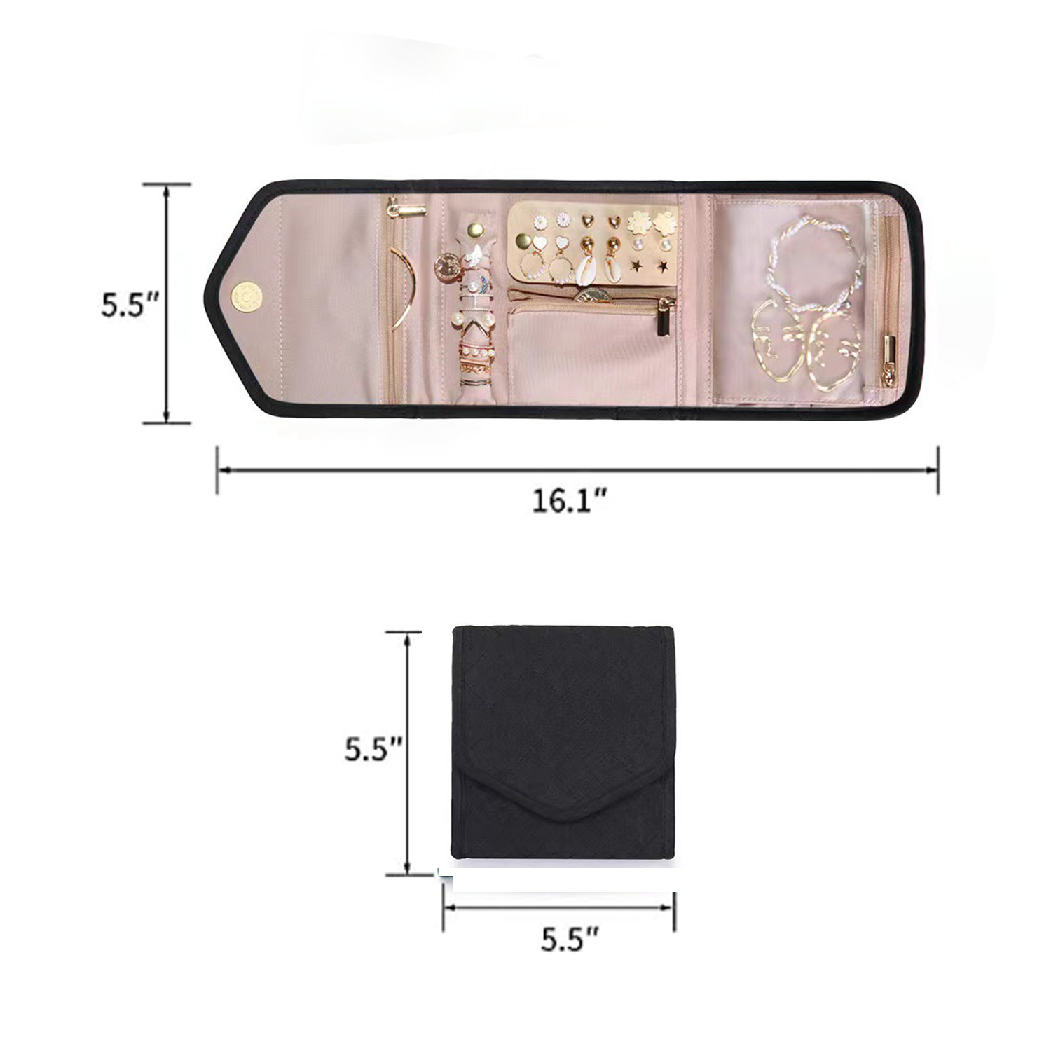 Portable Travel Jewelry Organizer Case Handbag 3