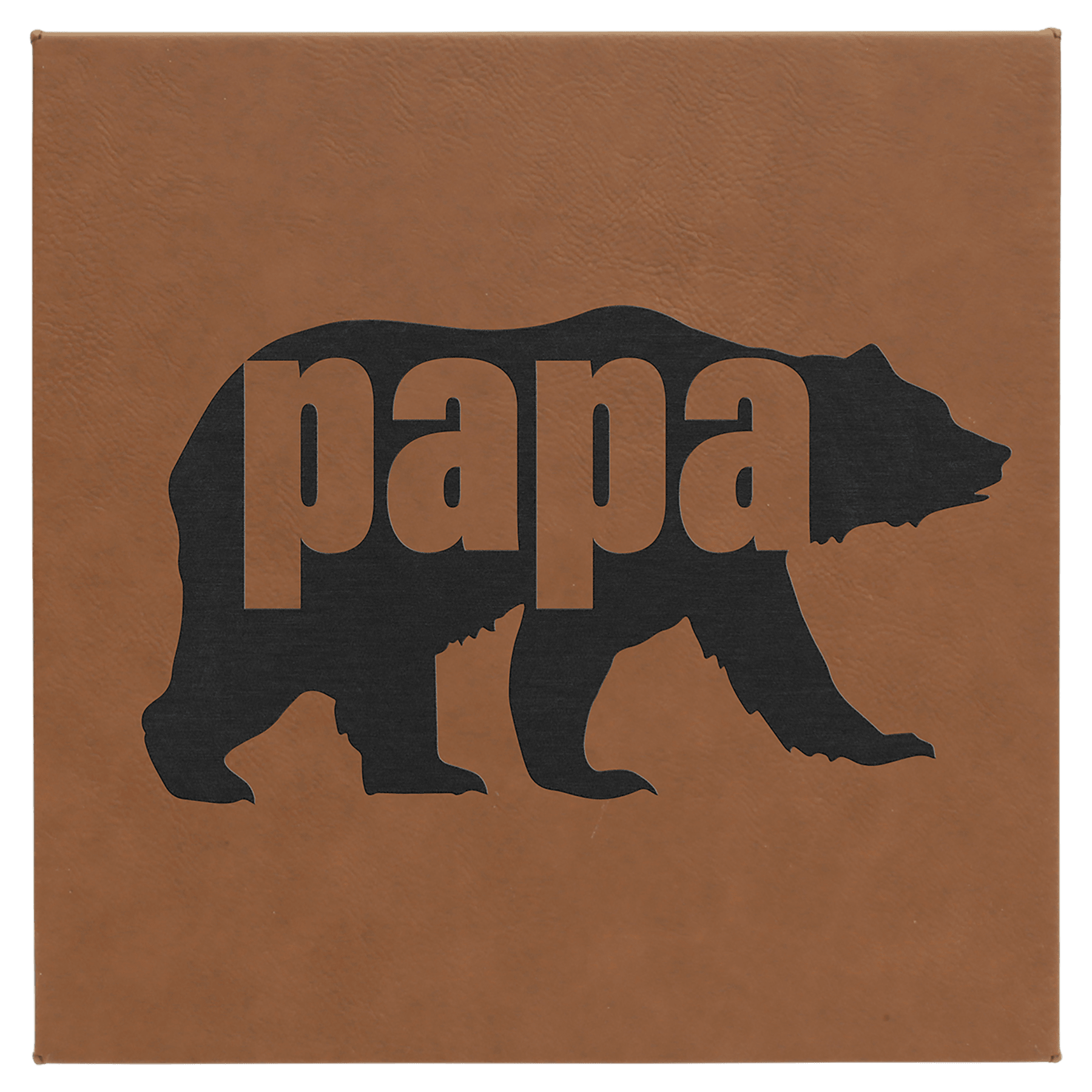 10" x 10" Dark Brown Leatherette Wall Decor with Sawtooth Hanger 1