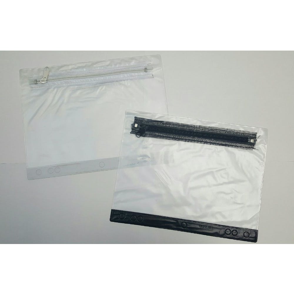 Pencil Pouches - Clear Plastic Zipper Closure Binder Ready 2