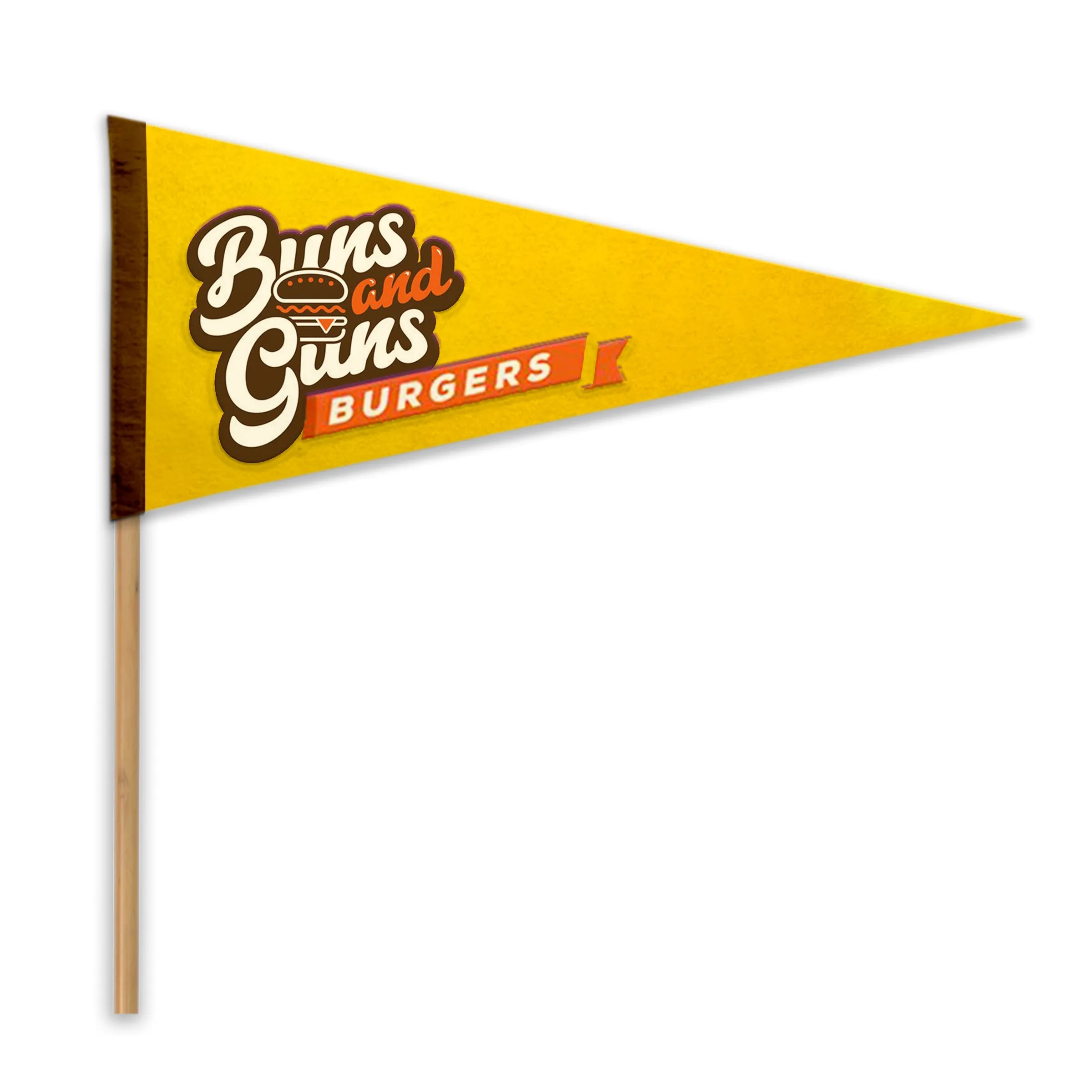 4" x 10" Acrylic Felt Pennant with Wood Pole - Silk Screen 3