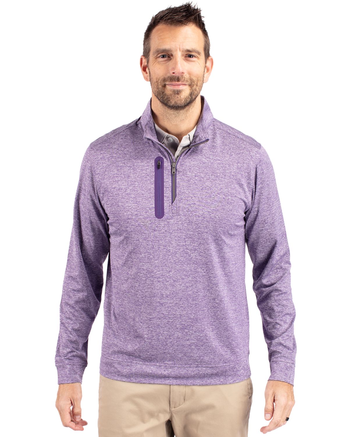 Cutter & Buck Stealth Heathered Mens Quarter Zip 48