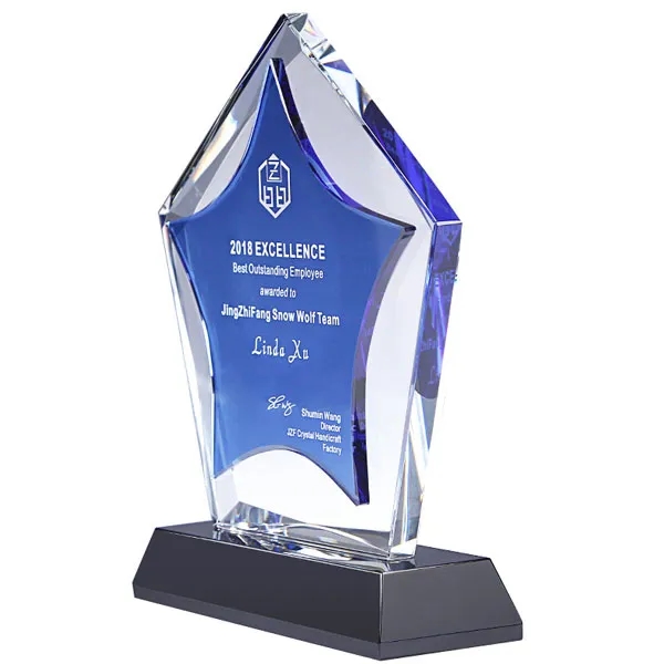 Blue Star Shaped Crystal Awards 6