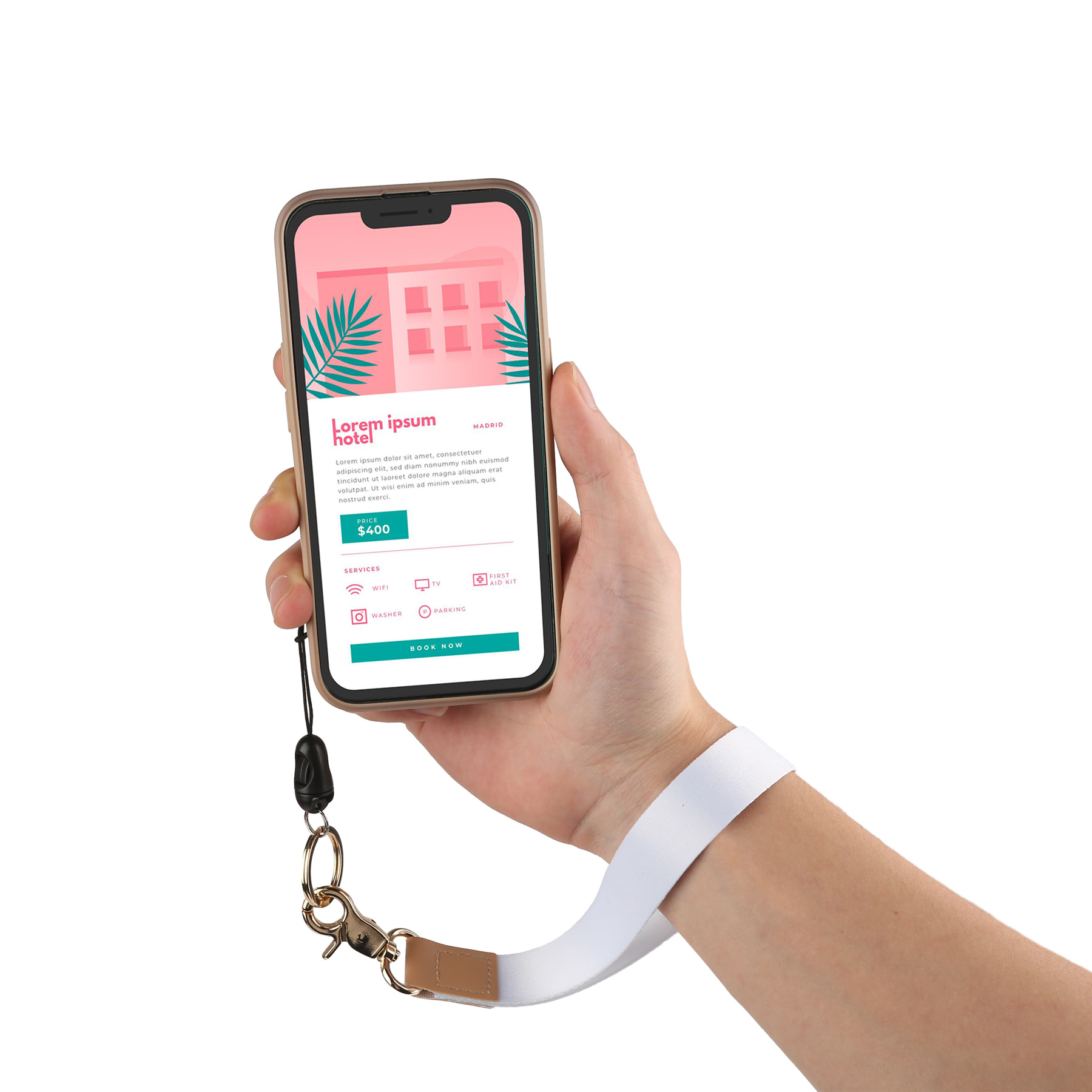 3/4'' Sublimation Wristlet Keychain Holder 2