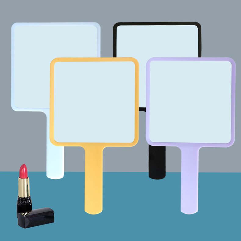 Custom Logo Handheld Makeup Mirror Portable Advertising Gift Mirror 2
