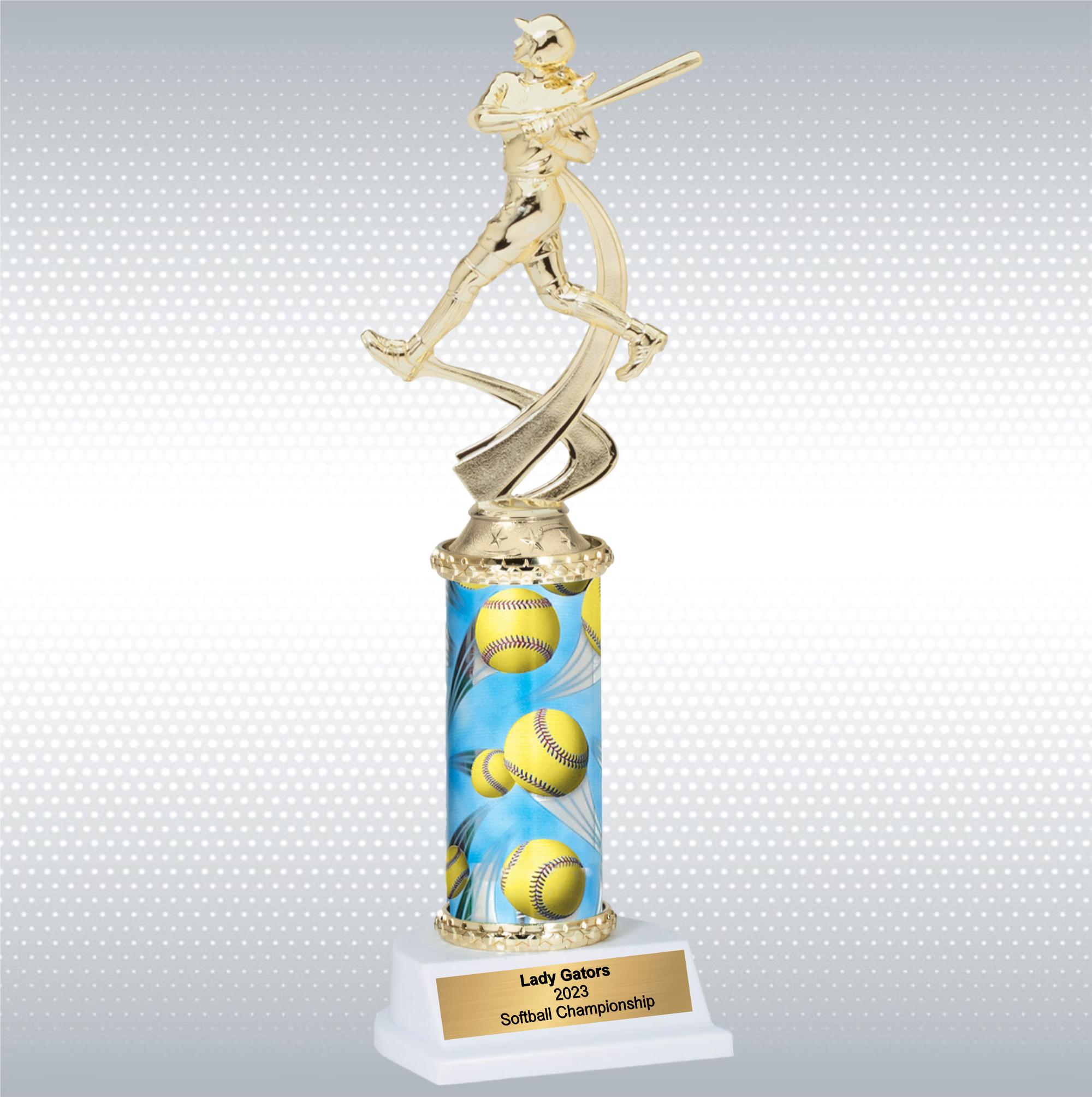 Assembled Female Softball Trophy w/ White Base 6