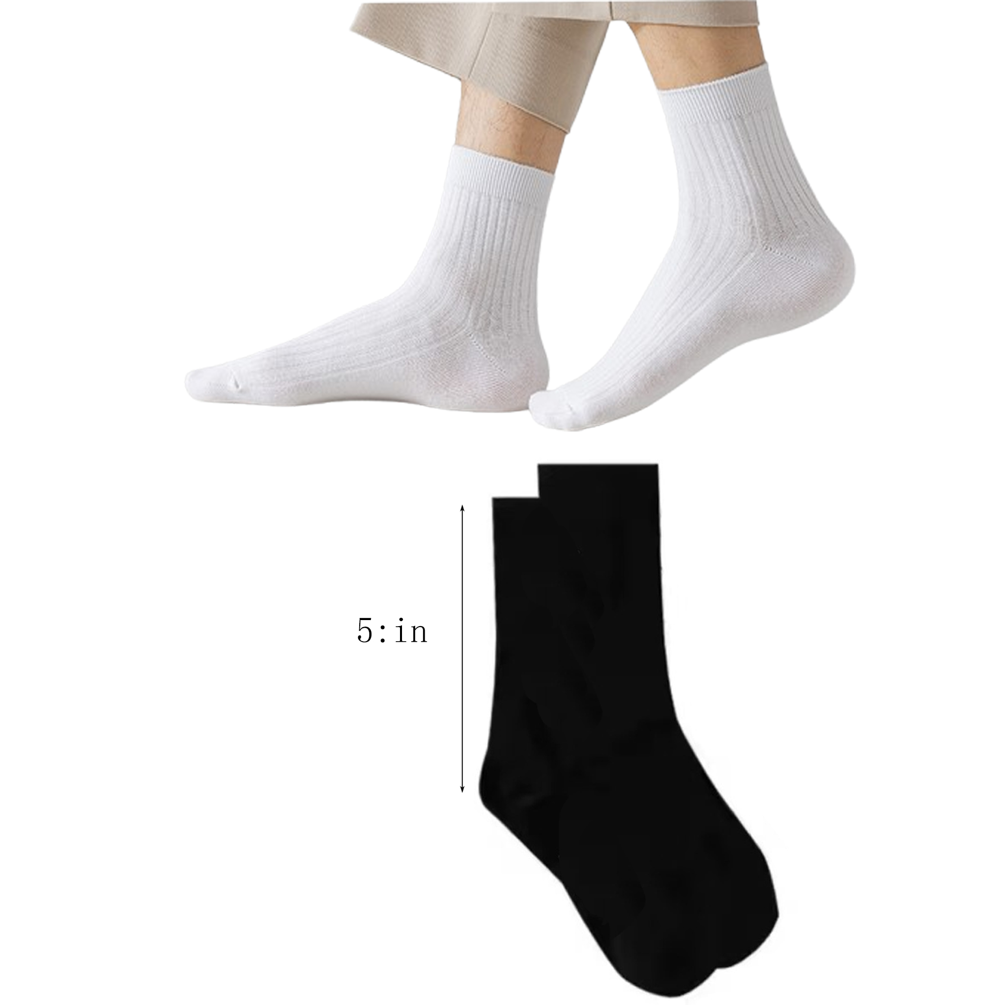 Cotton Jacquard Patterned Crew Socks 3