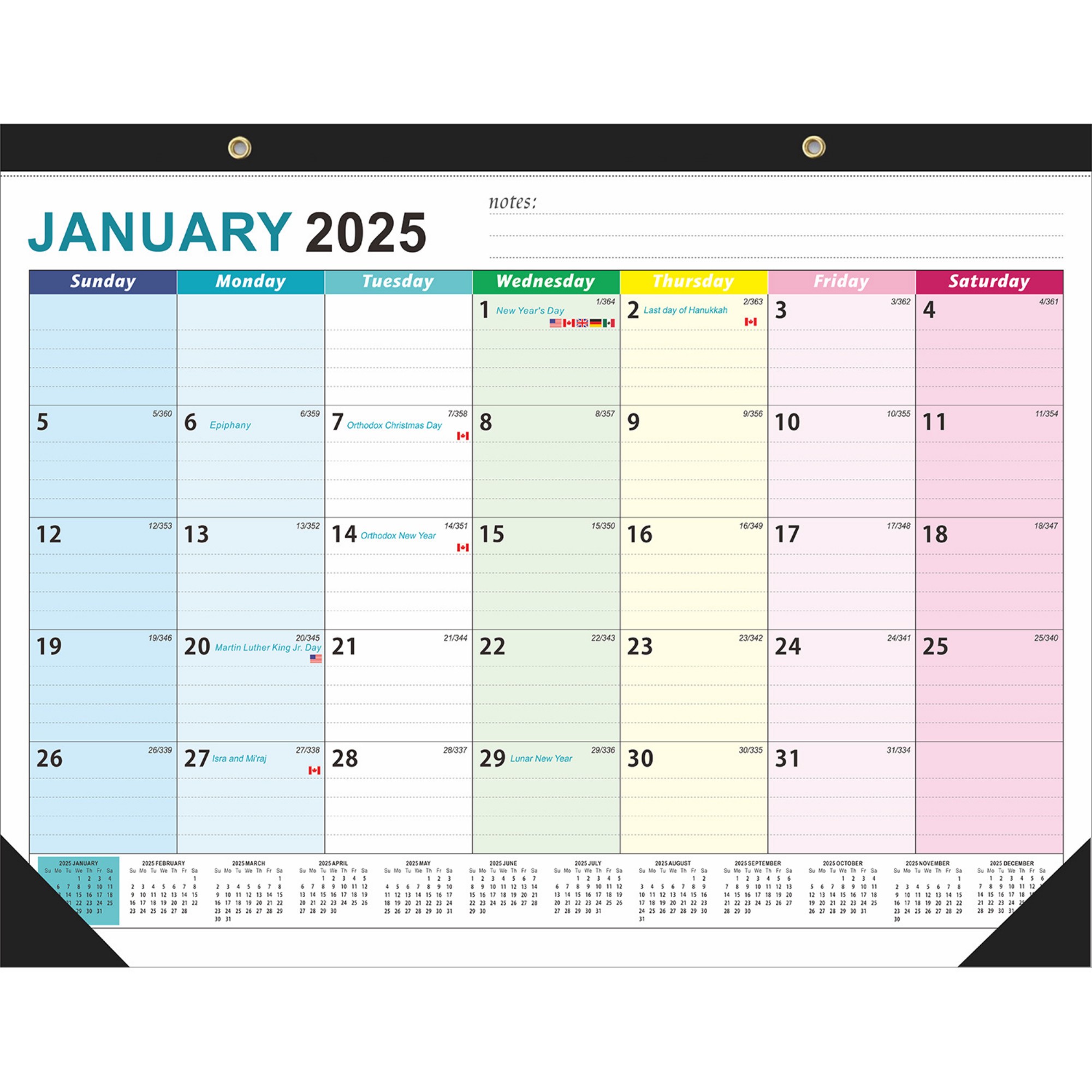 18 Months 17"*12" Wall Calendar From Jan 2025 To June 2026