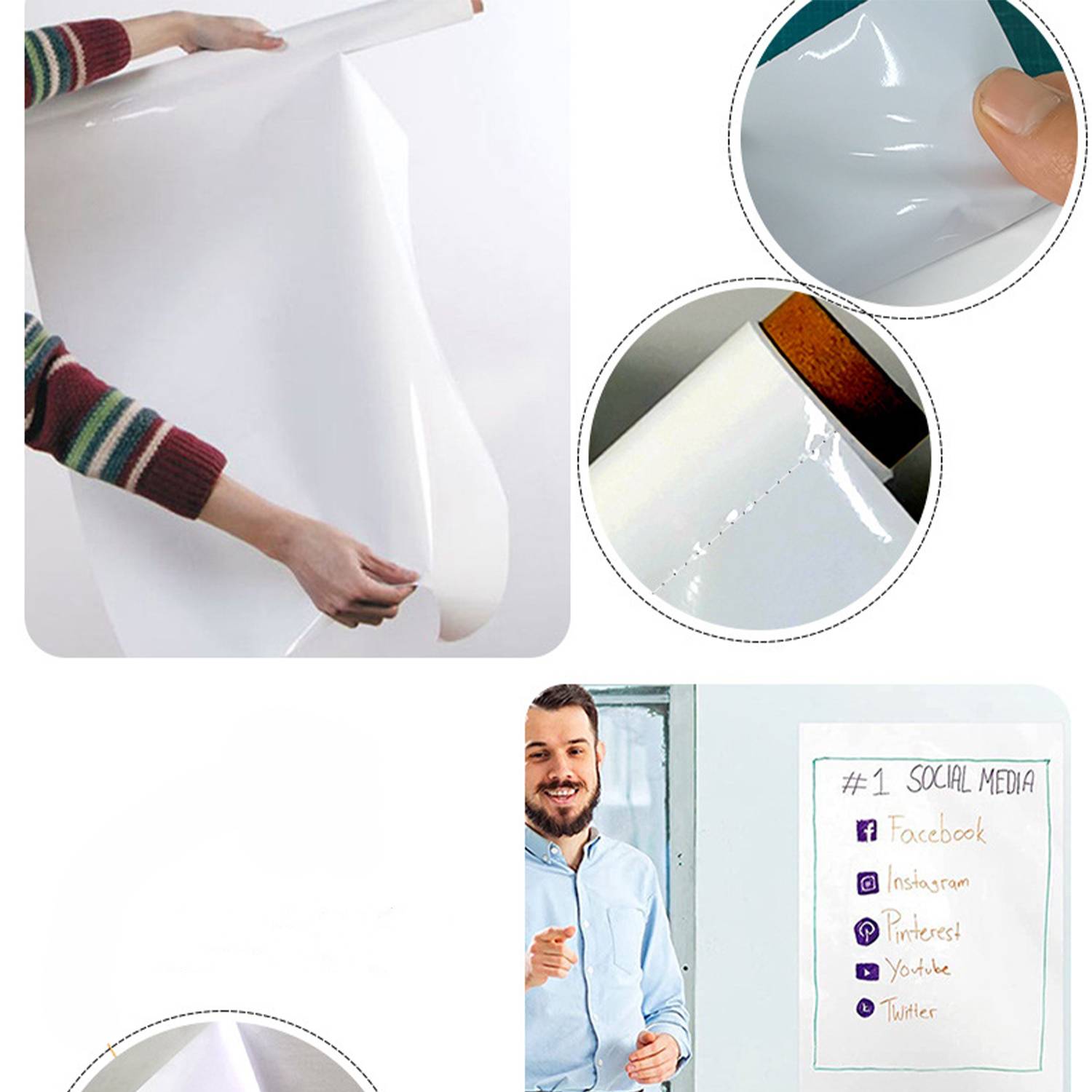 Magic Whiteboard Sheets Stick on Wall 2