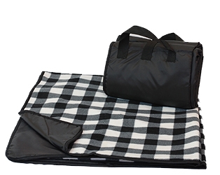 Plaid Fleece / Nylon Picnic Blanket - Embroidered 3