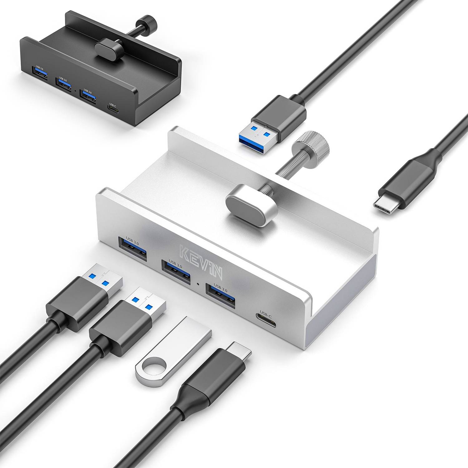 Aluminum Type C 4 Port USB 3.0 HUB 7